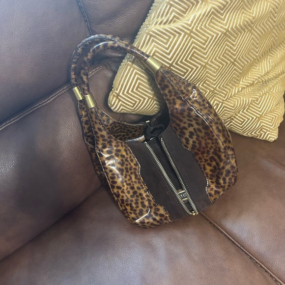 Jimmy Choo Patent Leather and Suede Cheetah print handbag - Picture 8 of 16